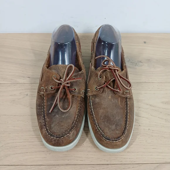 Sebago Docksides Brown Leather Boat Shoes 1551 display picture 1